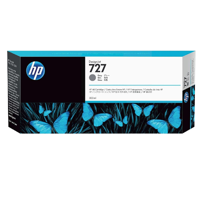 HP 727 300-ml Original DesignJet Ink Cartridge - Gray | F9J80A