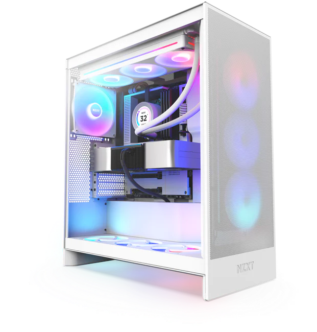 NZXT H7 Flow RGB Edition White Mid-Tower Airflow Case | CM-H72FW-R1