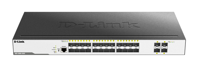 D-Link Fiber Managed Switch 28 Port 24 SFP 4 SFP+ | DGS-3000-28XS
