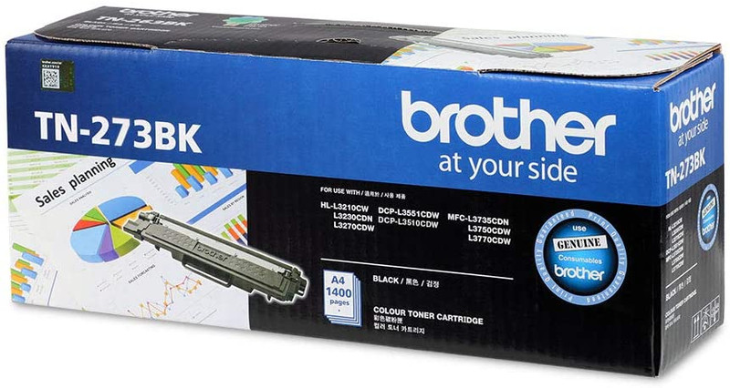 Brother Genuine Standard Yield Black Ink Printer Toner Cartridge | TN-273BK