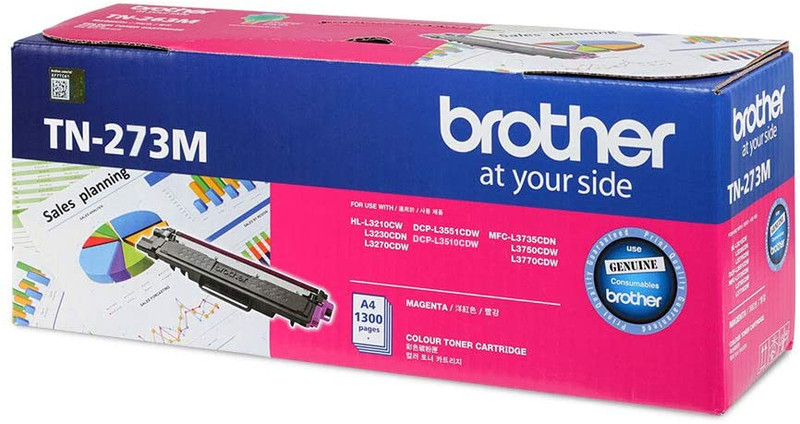 Brother Genuine Standard Yield Magenta Ink Printer Toner Cartridge | TN-273M