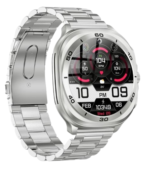 Swiss Military DOM7 Smartwatch - Silver Case with Silver Metal Strap | DOM7