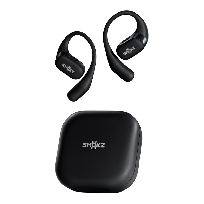 Shokz OpenFit — True Wireless Open-Ear Sport Earbuds | DirectPitch, 28H Battery, IP54 | Black