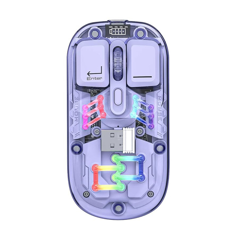 Coteci Magic Crystal IV Dual Mode Mouse - Purple