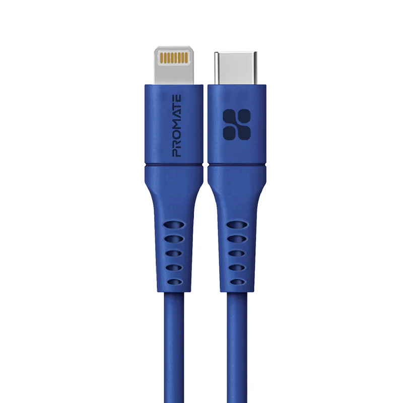 Promate 20W Power Delivery Fast Charging Lightning Cable - Blue | POWERLINK-300.BLUE
