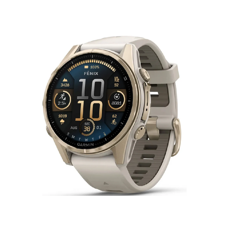 Garmin fēnix 8 - 43mm Smartwatch with AMOLED Display- Soft Gold with Fog | 010-02903-11