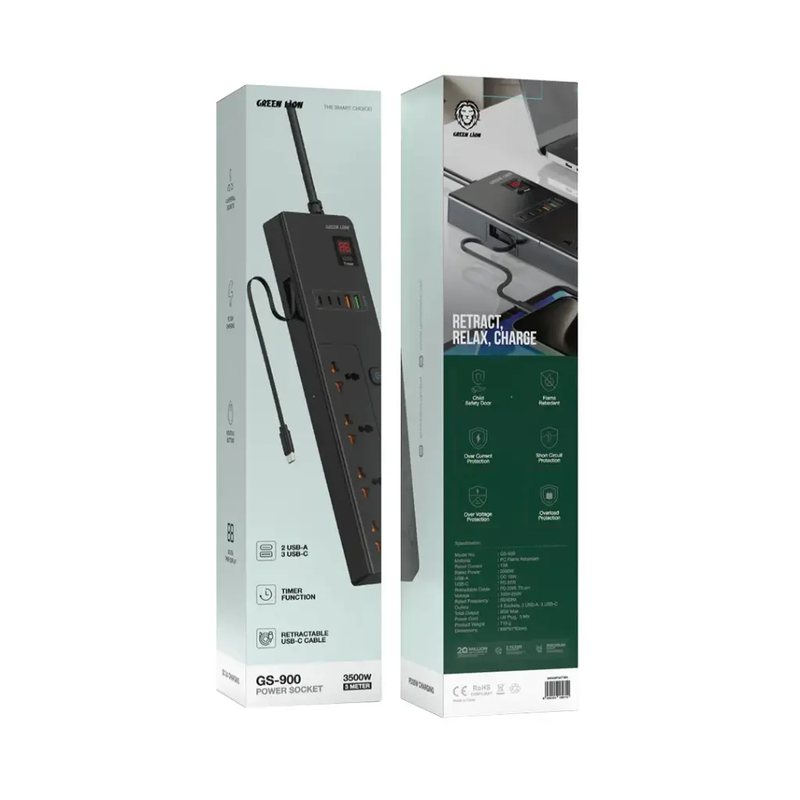 Green Lion GS-900 Power Socket 3M 3500W | GNGS9PSKT3BK