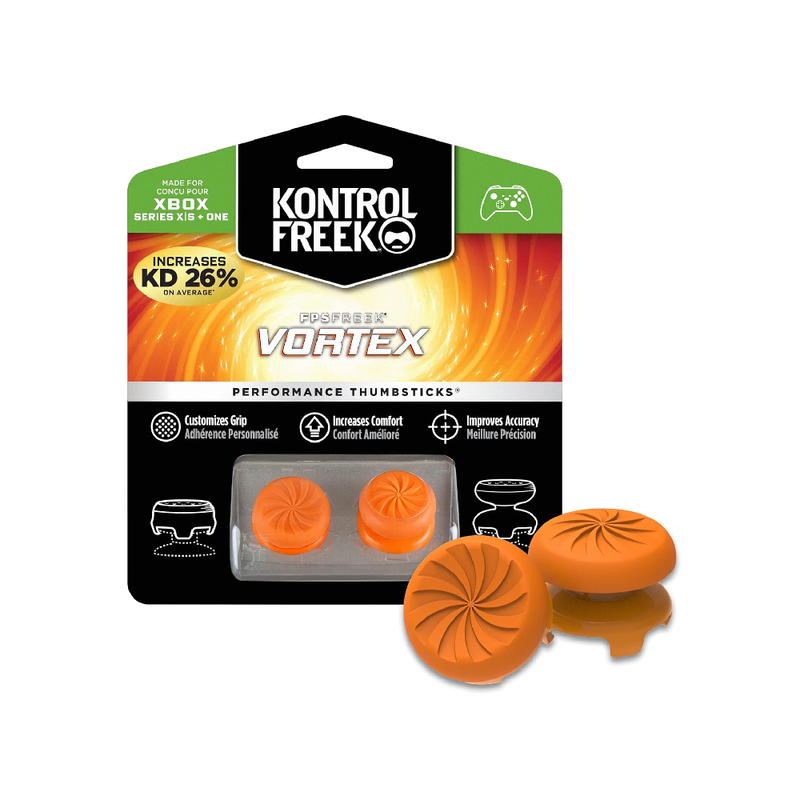 KontrolFreek FPS Freek Vortex — Performance Thumbsticks for Xbox One & Xbox Series X|S Controller — Orange
