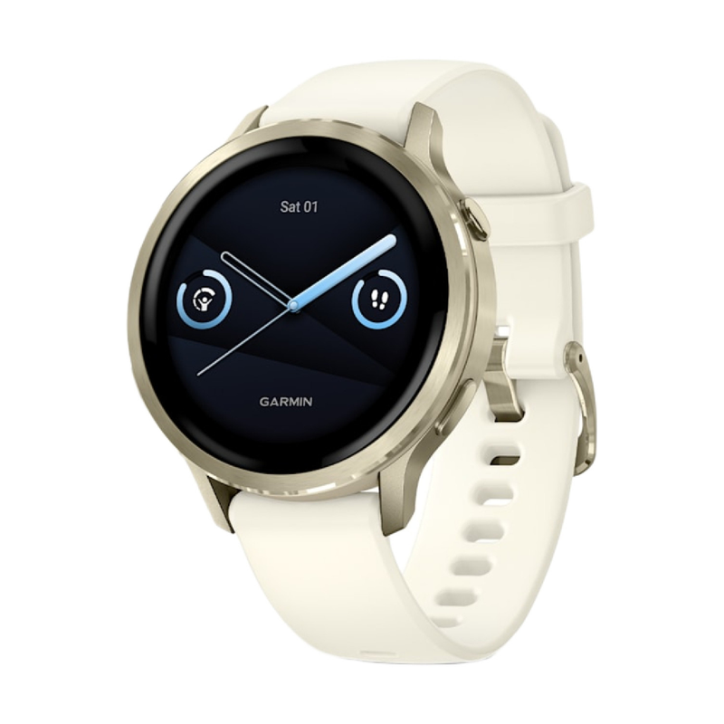 Garmin Venu 4 Smartwatch - 41 mm Lunar Gold with Bone Silicone Band | 010-03013-00