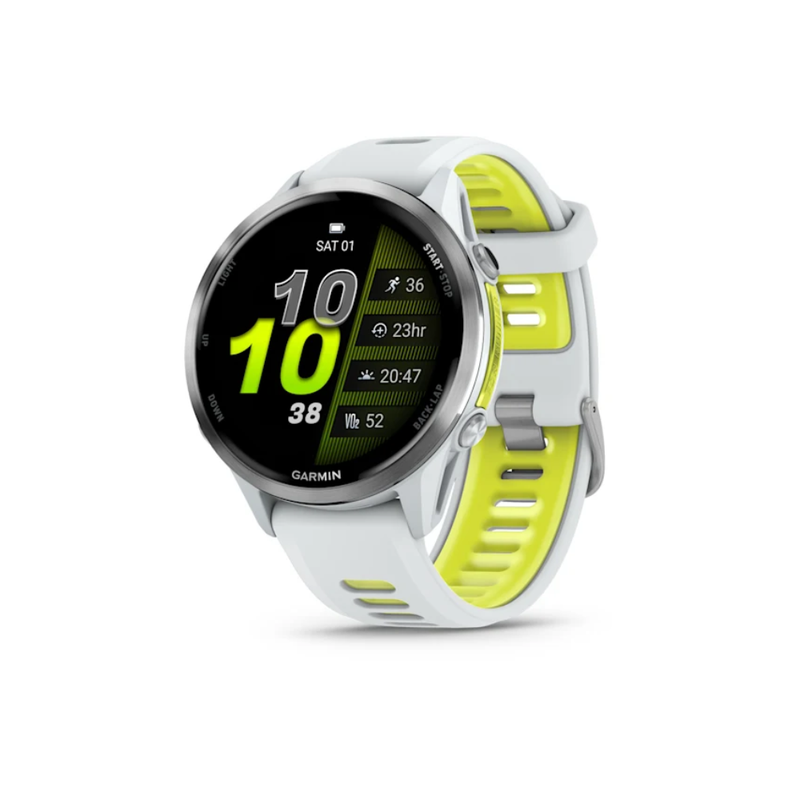 Garmin Forerunner 970 Smart Watch, - Titanium with Whitestone Case and Whitestone/Translucent Amp Yellow Band | 010-02969-11