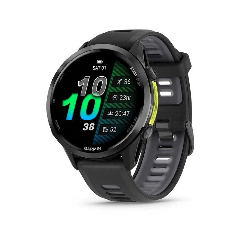 Garmin Forerunner 970 Smart Watch- Carbon Grey DLC Titanium with Black Case and Black/Translucent Whitestone Band | 010-02969-10