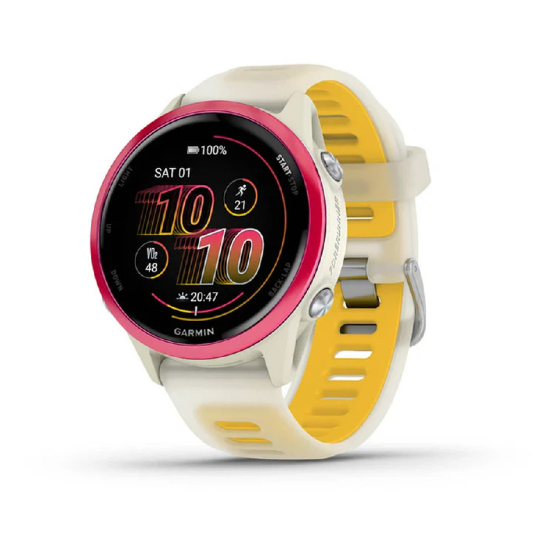 Garmin Forerunner 570 Smart Watch - 42mm Raspberry Aluminium with Translucent Bone/Mango Band | 010-02970-02