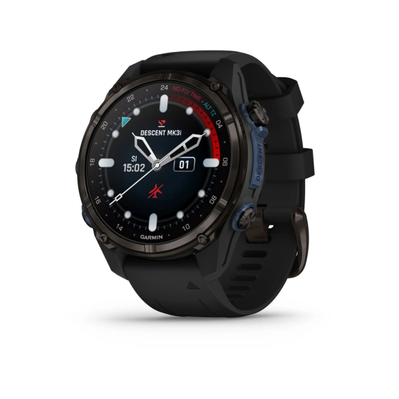 Garmin Descent MK3i Smart Watch – 43 mm - Carbon Grey DLC Titanium with Black Silicone Band | 010-02753-11