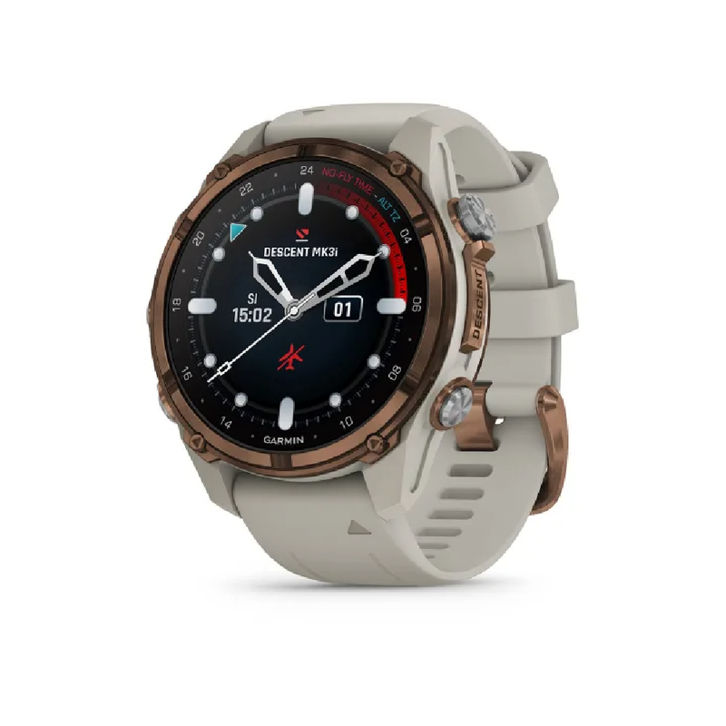 Garmin Descent MK3i Smart Watch – 43 mm -Bronze PVD titanium with French Grey Silicone Band | 010-02753-14