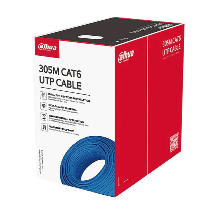 Dahua 305m UTP CAT6 Network Cable - High-Performance Ethernet Roll - Blue | DH-PFM920I-6UN-C-BL