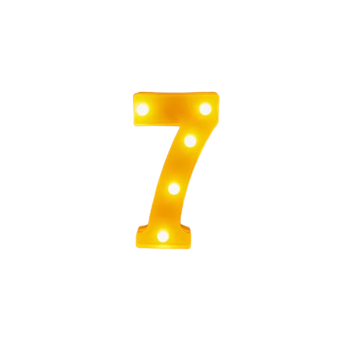 Light Marquee Sign Decor - Number Seven | 352-1/7