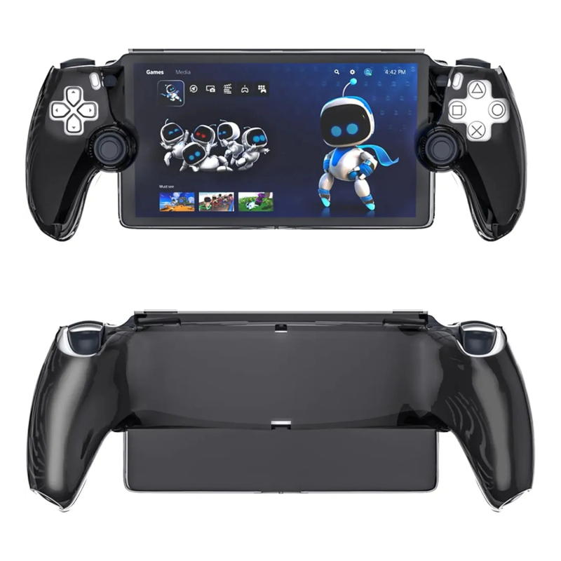 Lucky Fox PlayStation Portal Crystal Case — Transparent Black Protective Cover | PS Portal
