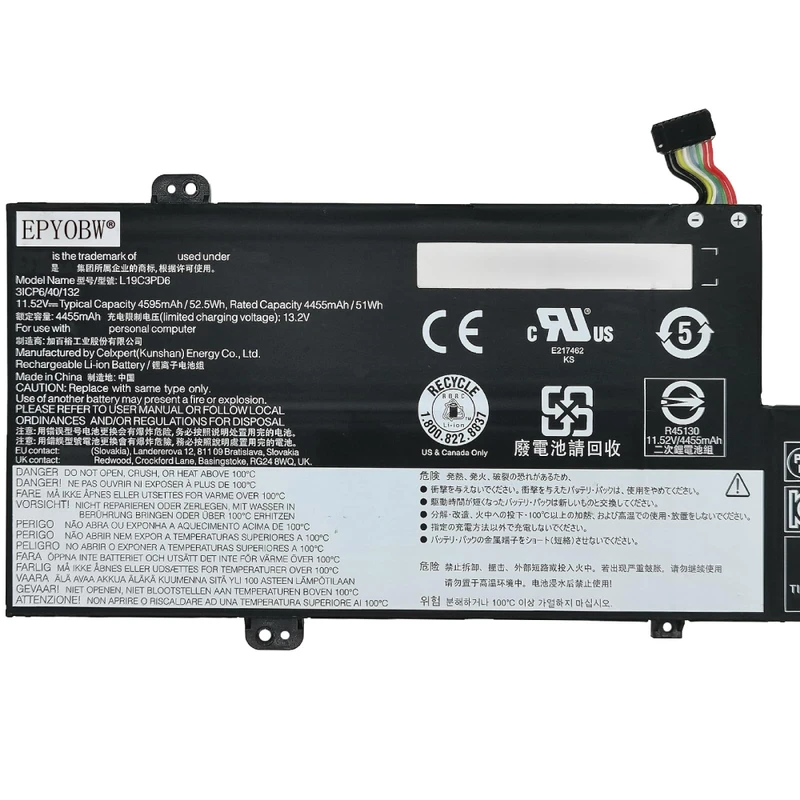 Lenovo Compatible Notebook L19C3PD6 Laptop Battery