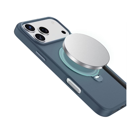 Green Lion Minster Leather Magsafe With Foldable Stand Design, iPhone 17 Pro - Blue | GNMSMG17PBL