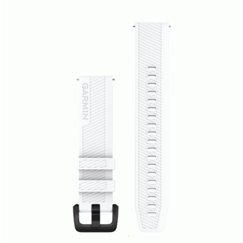 Garmin Quick Release Bands 20mm White, Black Hardware | 010-13076-02