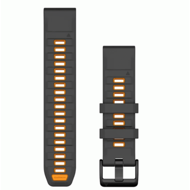 Garmin QuickFit 22 Watch Bands Graphite/Spark Orange Silicone | 010-13392-05