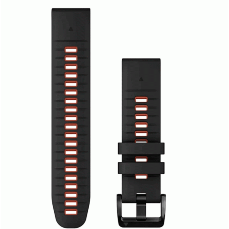Garmin QuickFit 22mm Watch Bands Black/Flame Red Silicone | 010-13280-06