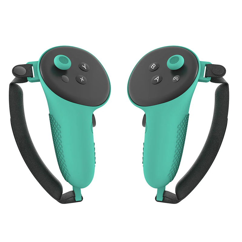 VR Controller Protective Silicone Cover with Analog Grips For Meta Quest 3 & Meta Quest 3s Controllers - Turquoise