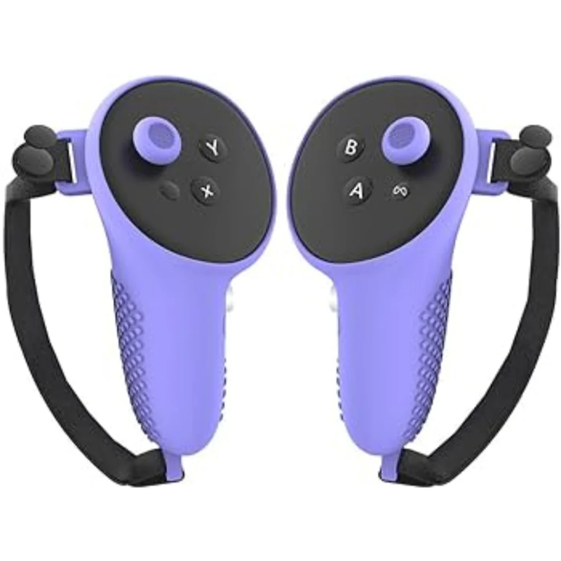 VR Controller Protective Silicone Cover with Analog Grips For Meta Quest 3 & Meta Quest 3s Controllers - Purple