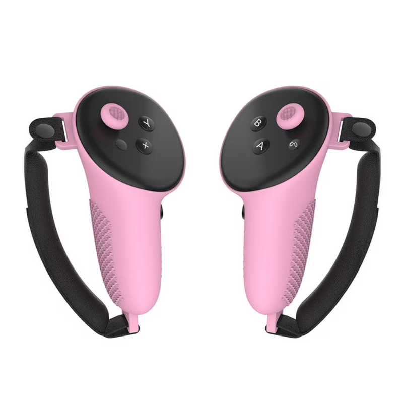 VR Controller Protective Silicone Cover with Analog Grips For Meta Quest 3 & Meta Quest 3s Controllers - Pink