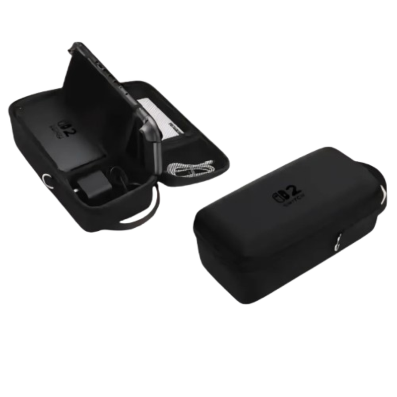 Hard Carrying Case For Nintendo Switch 2 With Storage Pockets for TV Dock, Charger, Games & Controllers - Standard Black
