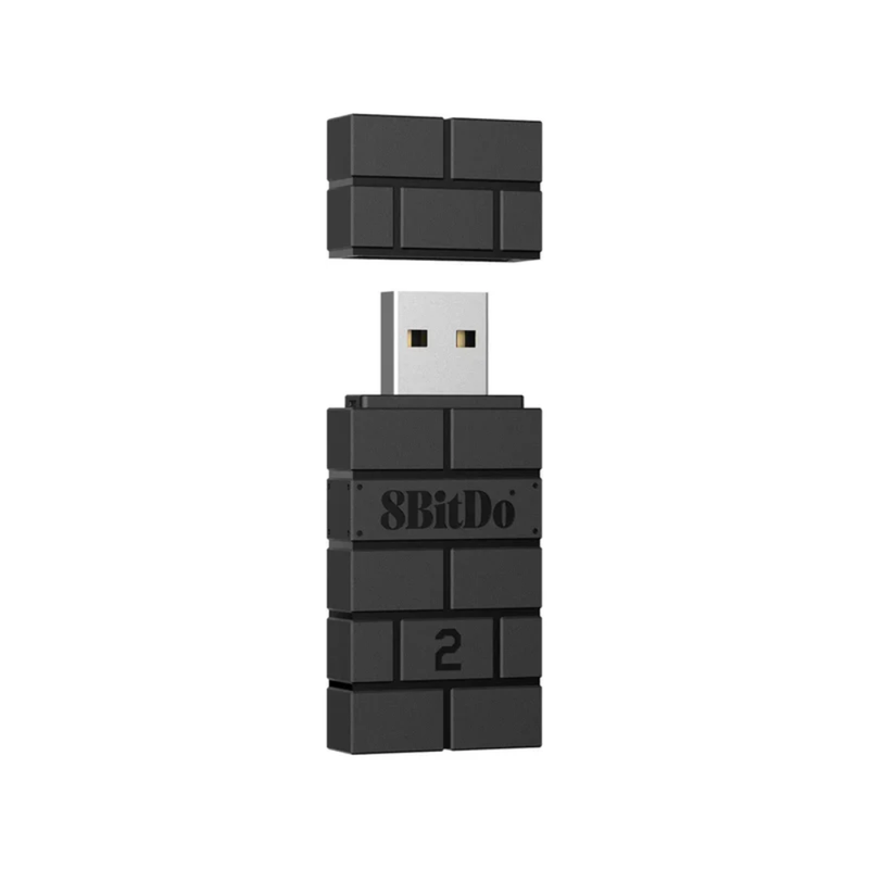 8Bitdo Wireless USB Adapter 2 for Switch, Windows, Mac, Raspberry Pi & Steam Deck - Compatible with Xbox, PS5 Controllers - Black