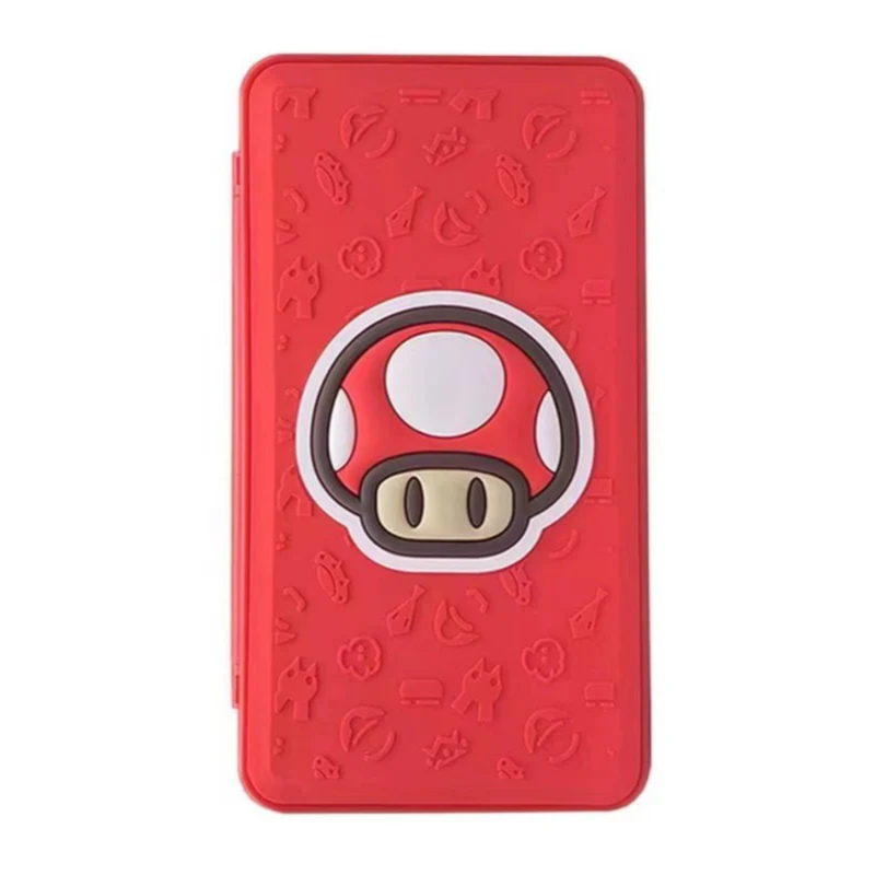3D Pattern Game Card Case for Nintendo Switch with 24 Game Card Slots and 24 Micro SD Card Slots - Super Mario Mushroom