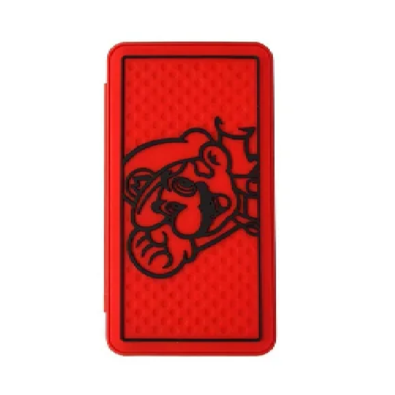 3D Pattern Game Card Case for Nintendo Switch with 24 Game Card Slots and 24 Micro SD Card Slots - Super Mario Black/Red