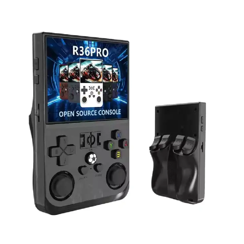 R36 Pro Retro Handheld Game Console 3.5″ IPS, 64GB, 18,000+ Games, Linux OS – Black