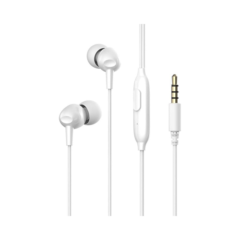 Havit E48P Wired In-Ear Earbuds with Microphone - White | E48P-WH