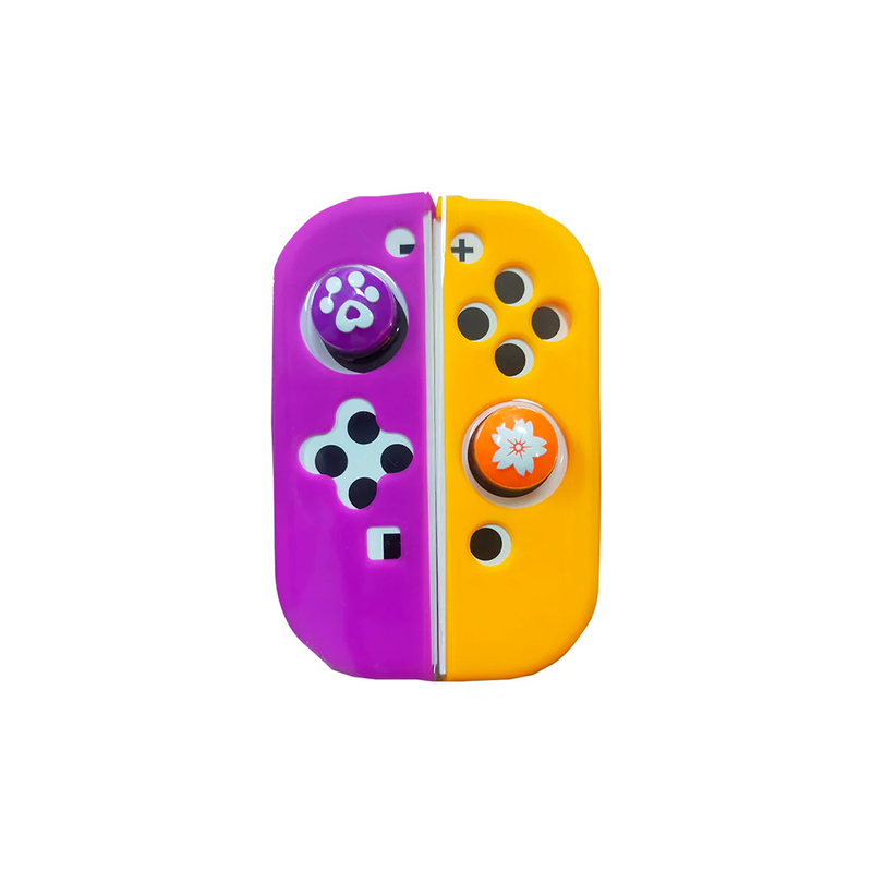 Lucky Fox Joy-Con Silicone Case with Thumb Grips - Purple/Orange