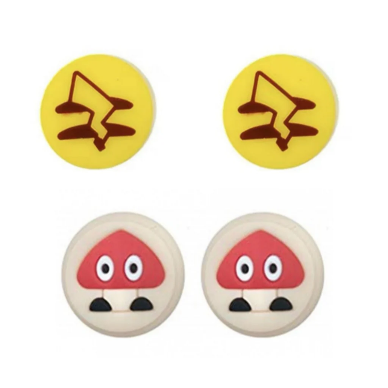 Dobe Thumb Grips For Nintendo Switch 2 Controllers (4pcs Set) - Pokemon/Goomba Mario Set