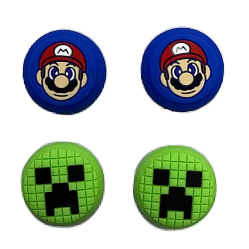 Dobe Thumb Grips For Nintendo Switch 2 Controllers (4pcs Set) - Mario/Minecraft Set