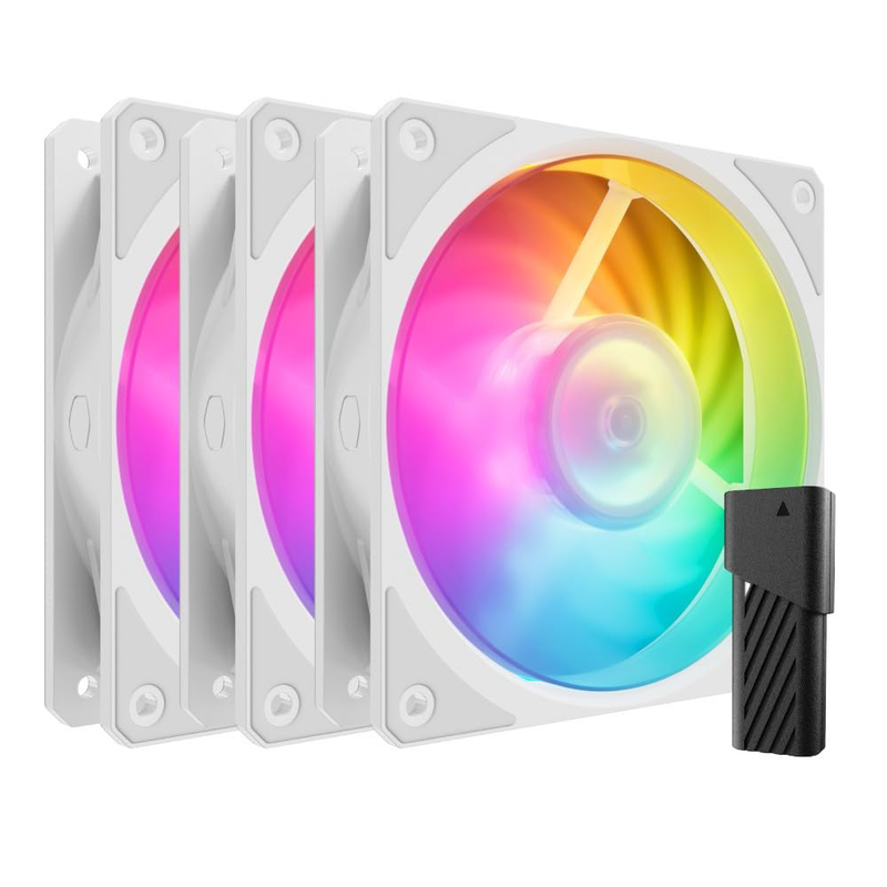 Cooler Master Mobius 120P ARGB Fan (3-Pack) White Edition | MFZ-M2DW-243P2-R1