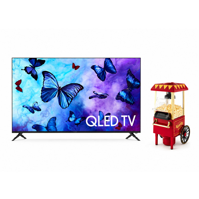 Campomatic 65" QLED Frameless 4K HDR Smart TV + FREE Retro Vintage Popcorn Maker - Image 1 Click to enlarge Campomatic 65″ QLED Frameless 4K HDR Smart TV + FREE Retro Vintage Popcorn Maker