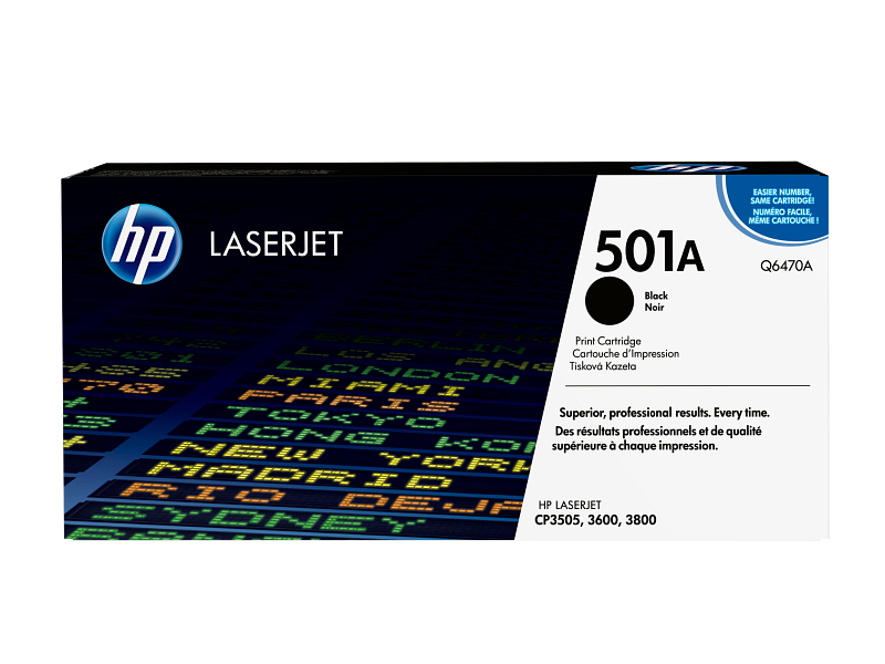 HP 501A Black Original LaserJet Toner Cartridge | Q6470A