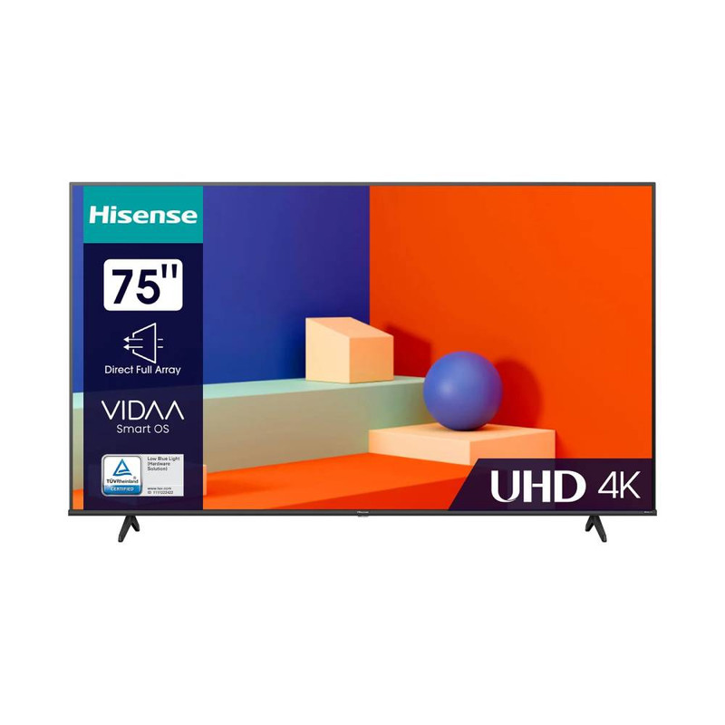 Hisense 75" 4K Smart VIDAA Precision Colour TV | 75A62QS