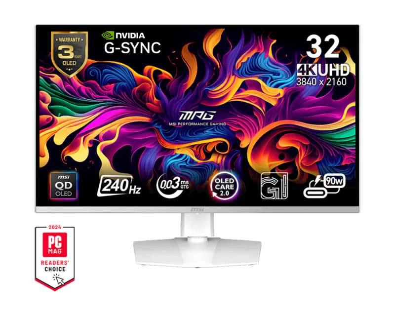 MSI MPG QD-OLED 32″ 4K 240Hz 0.03ms Gaming Monitor | MPG 321URXW