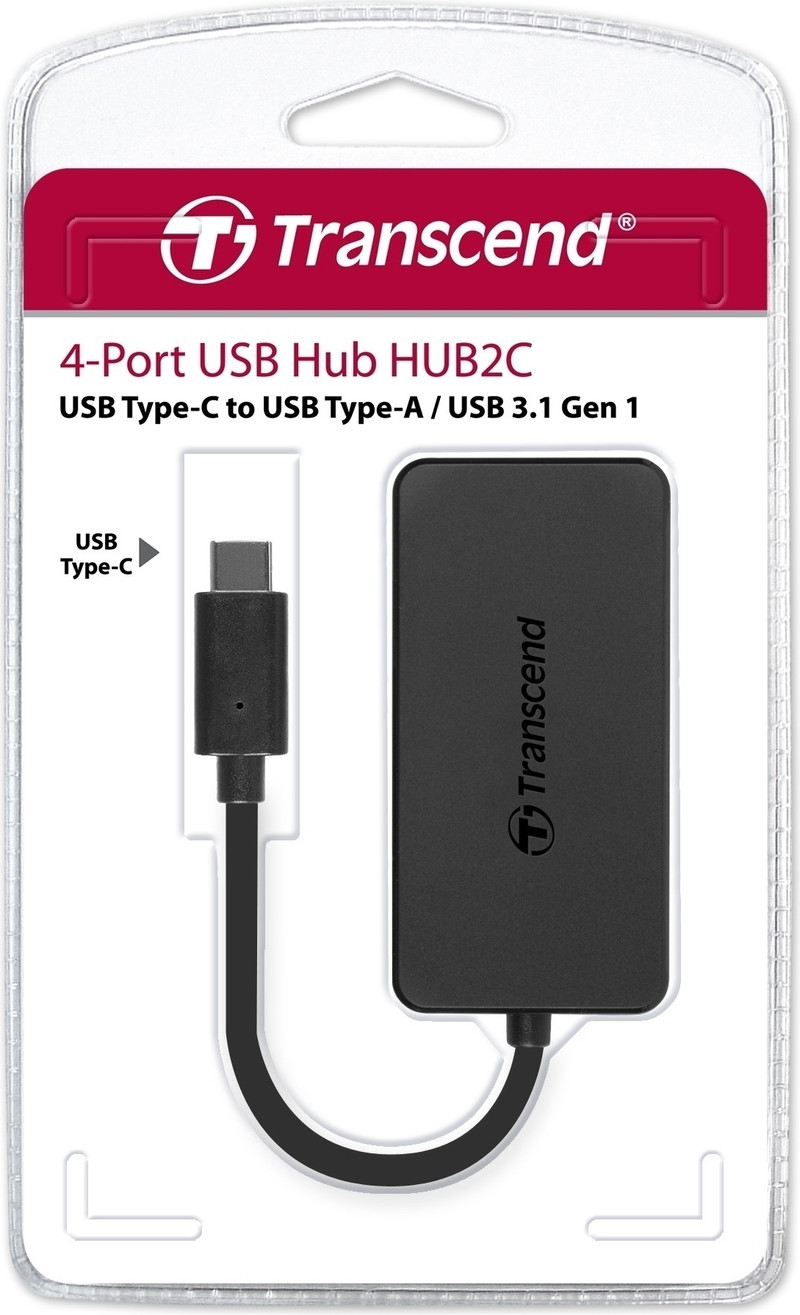TRANSCEND 4 PORT HUB USB 3.1 GEN 1 TYPE C | TSHUB2C