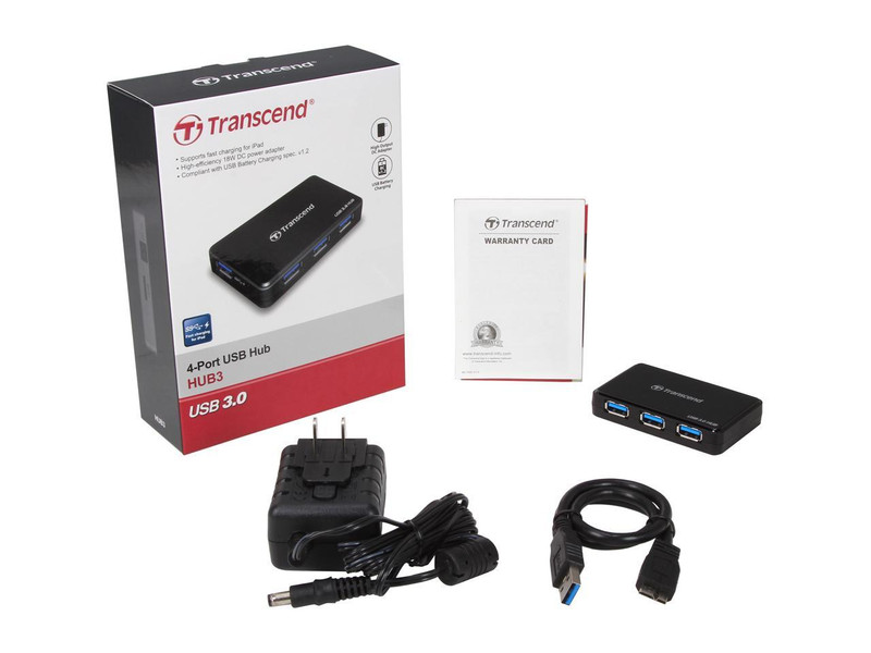 Transcend 4-port USB 3.0 Hub | TSHUB3K
