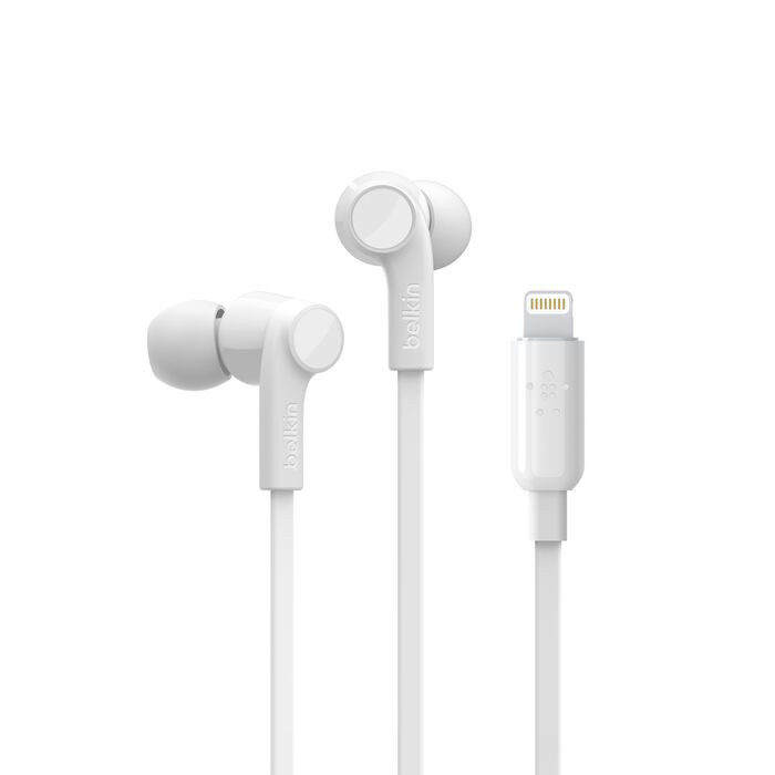 Belkin RockStar Wired Earbuds - Lightning Connector - White | G3H0001btWHT