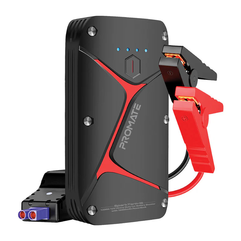 Promate 1200A/12V Heavy Duty Car Battery Booster with 16000mAh Power Bank | SPARKTANK