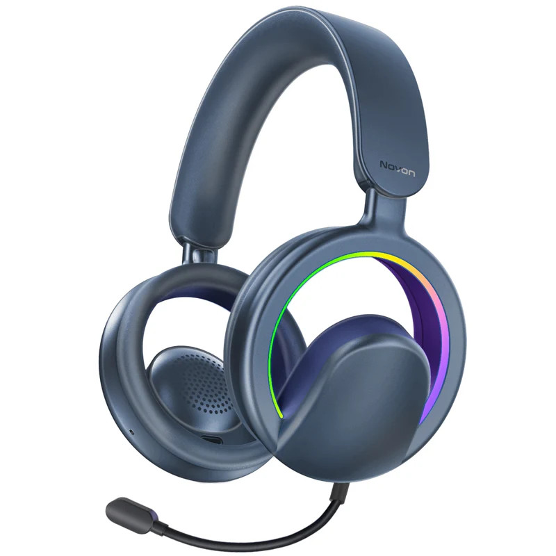 Promate High-Fidelity Open Ear Wireless Over-Ear Headphones with Detachable Mic - Blue | NOVON