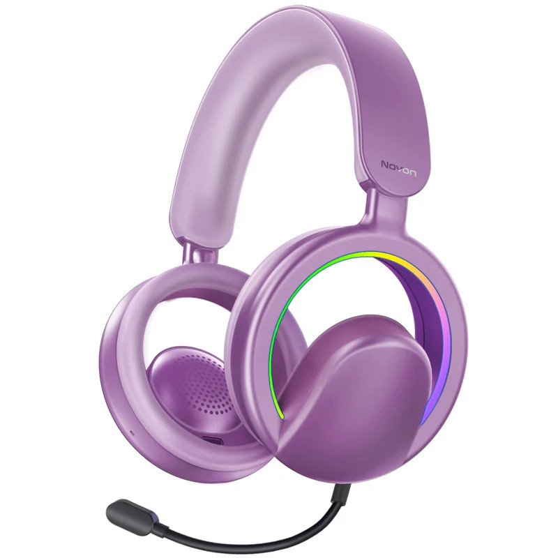 Promate High-Fidelity Open-Ear Wireless Over-Ear Headphones with Detachable Mic -Purple | NOVON