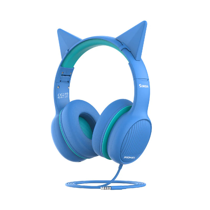 Promate Simba Wired Over-Ear Headset - Aqua | SIMBA.AQUA